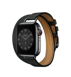 Apple Watch Hermès 40mm Noir Swift Leather Attelage Double Tour